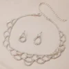 Embellished Faux Crystal Earrings & Necklace Jewelry Set